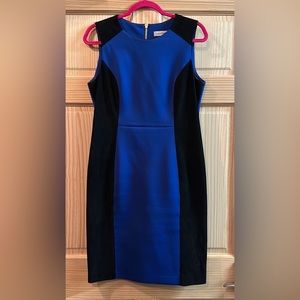 Calvin Klein Suede Trim Scuba Sheath Dress